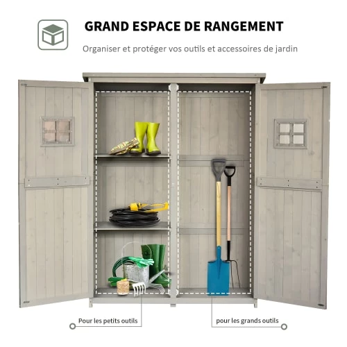 Outsunny Rangements Extérieur Abri Jardin En Bois Massif Pin Pré-huilé 5 Outsunny Rangements Extérieur Abri Jardin En Bois Massif Pin Pré-huilé – Image 5