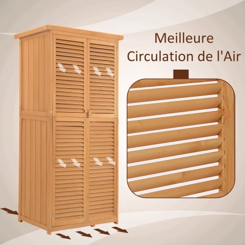 Outsunny Rangements Extérieur Abri Jardin En Pin Massif 6 Outsunny Rangements Extérieur Abri Jardin En Pin Massif – Image 6