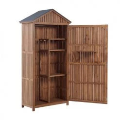 Beliani Rangements Extérieur Armoire De Jardin En Bois -France Parasols Soldes 2022 armoire de jardin en bois 2
