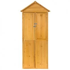 Tectake Rangements Extérieur Armoire De Jardin Kadi 80,5 X 60 X 213,5 Cm Marron -France Parasols Soldes 2022 armoire de jardin kadi 80 5 x 60 x 213 5 cm marron 4