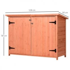 Outsunny Rangements Extérieur Armoire Jardin Sur Pied 2 Portes étagère Toit Bitumé Relevable Sapin -France Parasols Soldes 2022 armoire jardin sur pied 2 portes etagere toit bitume relevable sapin 2