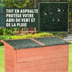 Outsunny Rangements Extérieur Armoire Jardin Sur Pied 2 Portes étagère Toit Bitumé Relevable Sapin -France Parasols Soldes 2022 armoire jardin sur pied 2 portes etagere toit bitume relevable sapin 5