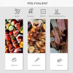 Homcom Barbecues Et Planchas Barbecue à Charbon Avec Couvercle Et Roulettes Acier émaillé Rouge -France Parasols Soldes 2022 barbecue a charbon avec couvercle et roulettes acier emaille rouge 5