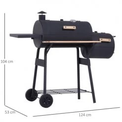 Outsunny Barbecues Et Planchas Barbecue à Charbon Fumoir Acier Laminé à Froid Noir -France Parasols Soldes 2022 barbecue a charbon fumoir acier lamine a froid noir 2