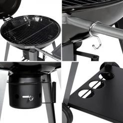 Somagic Barbecues Et Planchas Barbecue Au Charbon De Bois En Acier Noir -France Parasols Soldes 2022 barbecue au charbon de bois en acier noir 14