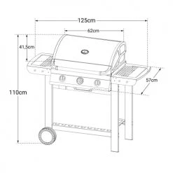 Cook In Garden Barbecues Et Planchas Barbecue Au Gaz 3 Brûleurs En Acier Gris -France Parasols Soldes 2022 barbecue au gaz 3 bruleurs en acier gris 4