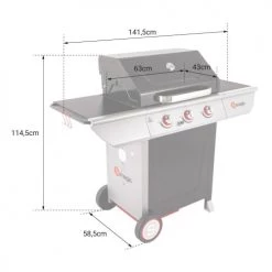 Somagic Barbecues Et Planchas Barbecue Au Gaz 3 Brûleurs En Acier Noir Et Gris -France Parasols Soldes 2022 barbecue au gaz 3 bruleurs en acier noir et gris 3