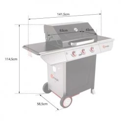 Somagic Barbecues Et Planchas Barbecue Au Gaz 3 Brûleurs En Acier Noir Et Gris -France Parasols Soldes 2022 barbecue au gaz 3 bruleurs en acier noir et gris 4