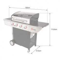 Somagic Barbecues Et Planchas Barbecue Au Gaz 4 Brûleurs En Acier Noir Et Gris -France Parasols Soldes 2022 barbecue au gaz 4 bruleurs en acier noir et gris 3