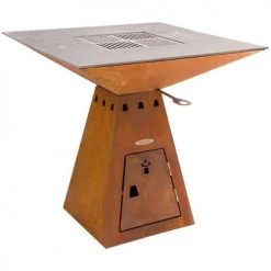 Remundi Barbecues Et Planchas Barbecue Brasero En Acier Cube Surface De Cuisson 82 Cm