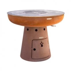 Remundi Braséros Et Cheminées D'extérieur Barbecue Brasero En Acier Nero Hauteur 68 Cm Diamètre 102 Cm