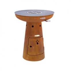 Remundi Braséros Et Cheminées D'extérieur Barbecue Brasero En Acier Nero Hauteur 75 Cm Diamètre 62 Cm