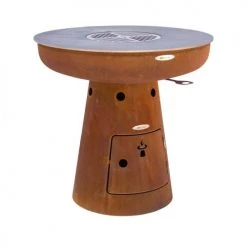 Remundi Braséros Et Cheminées D'extérieur Barbecue Brasero En Acier Nero Hauteur 79 Cm Diamètre 82 Cm