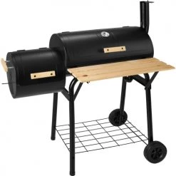 Tectake Barbecues Et Planchas Barbecue Charbon 2 Cuves Avec Thermomètre Noir