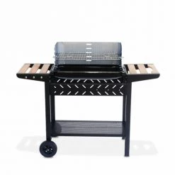 Alice's Garden Barbecues Et Planchas Barbecue Charbon Alfred Noir Et Gris, Cuve émaillée, Tablettes