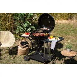 Livoo Barbecues Et Planchas Barbecue Charbon Avec Tablettes En Acier Noir -France Parasols Soldes 2022 barbecue charbon avec tablettes en acier noir 2