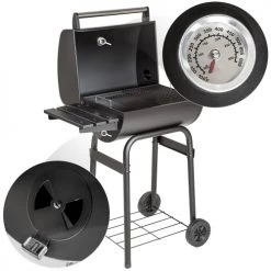Tectake Barbecues Et Planchas Barbecue Charbon Avec Thermomètre Noir -France Parasols Soldes 2022 barbecue charbon avec thermometre noir 3