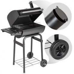 Tectake Barbecues Et Planchas Barbecue Charbon Avec Thermomètre Noir -France Parasols Soldes 2022 barbecue charbon avec thermometre noir 5