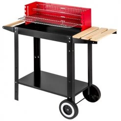 Tectake Barbecues Et Planchas Barbecue Charbon Chariot Noir/rouge