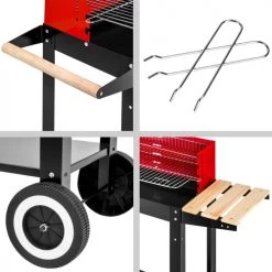Tectake Barbecues Et Planchas Barbecue Charbon Chariot Noir/rouge -France Parasols Soldes 2022 barbecue charbon chariot noir rouge 4