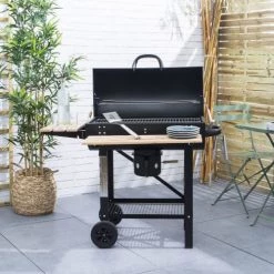 Alice's Garden Barbecues Et Planchas Barbecue Charbon De Bois Serge Noir, Fumoir, Smoker Américain -France Parasols Soldes 2022 barbecue charbon de bois serge noir fumoir smoker americain 2