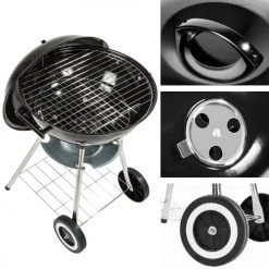 Tectake Barbecues Et Planchas Barbecue Charbon Sur Roues Ø 41,5 Cm Noir -France Parasols Soldes 2022 barbecue charbon sur roues oe 41 5 cm noir 2