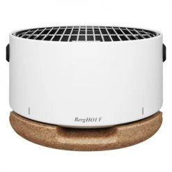 BergHoff Barbecues Et Planchas Barbecue De Table Blanc En Acier Et Couvercle Liège