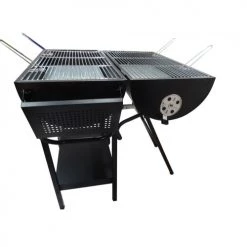 Concept Usine Barbecues Et Planchas Barbecue Double Foyer Au Charbon De Bois 69,5 X 37 Cm -France Parasols Soldes 2022 barbecue double foyer au charbon de bois 69 5 x 37 cm 5