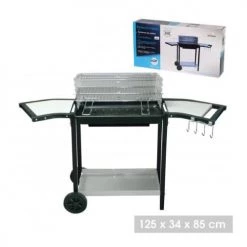 Wadiga Barbecues Et Planchas Barbecue Double Grille Et Repose-plats Sur Roulettes -France Parasols Soldes 2022 barbecue double grille et repose plats sur roulettes 2