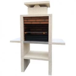 Jardindeco Barbecues Et Planchas Barbecue Fixe Pierre Et Brique Double Tablette Elvas - Revêtement Inox