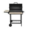 RED DECO Barbecues Et Planchas Barbecue Fumoir Au Charbon De Bois Acier Inoxydable Noir