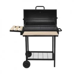 RED DECO Barbecues Et Planchas Barbecue Fumoir Au Charbon De Bois Acier Inoxydable Noir