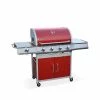 Alice's Garden Barbecues Et Planchas Barbecue Gaz Inox 17kw Rouge 4 Brûleurs 1 Feu