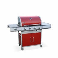 Alice's Garden Barbecues Et Planchas Barbecue Gaz Inox 17kw Rouge 4 Brûleurs 1 Feu