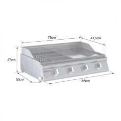 Cook In Garden Barbecues Et Planchas Barbecue Mixte Au Gaz 4 Brûleurs En Acier Gris -France Parasols Soldes 2022 barbecue mixte au gaz 4 bruleurs en acier gris 3