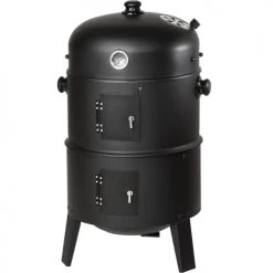 Tectake Barbecues Et Planchas Barbecue Vertical 3 En 1 Fumoir Noir