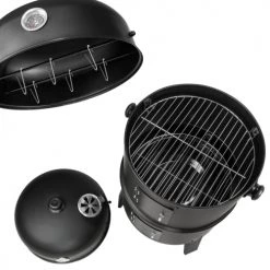 Tectake Barbecues Et Planchas Barbecue Vertical 3 En 1 Fumoir Noir -France Parasols Soldes 2022 barbecue vertical 3 en 1 fumoir noir 3