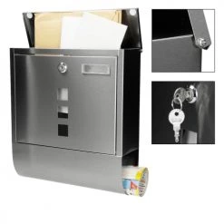 ECD Germany Objets Déco De Jardin Boîte Aux Lettres Acier Inoxydable Argenté 30,5 X 10 X 34 Cm -France Parasols Soldes 2022 boite aux lettres acier inoxydable argente 30 5 x 10 x 34 cm 5