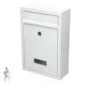 ECD Germany Objets Déco De Jardin Boîte Aux Lettres Acier Inoxydable Blanc 21,5 X 9 X 32 Cm