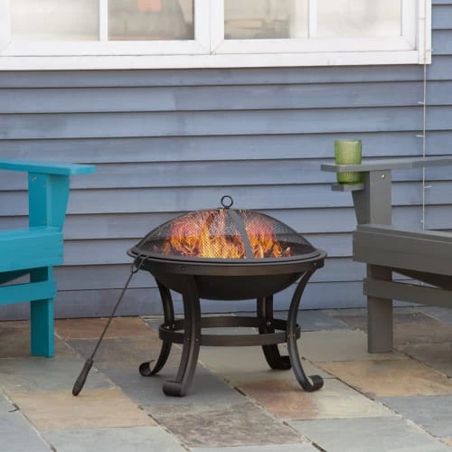 Outsunny Braséros Et Cheminées D'extérieur Brasero Boule De Feu Grille Charbon Couvercle Tisonnier Acier Noir 2 Outsunny Braséros Et Cheminées D'extérieur Brasero Boule De Feu Grille Charbon Couvercle Tisonnier Acier Noir – Image 2