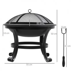 Outsunny Braséros Et Cheminées D'extérieur Brasero Boule De Feu Grille Charbon Couvercle Tisonnier Acier Noir 7 Outsunny Braséros Et Cheminées D'extérieur Brasero Boule De Feu Grille Charbon Couvercle Tisonnier Acier Noir -France Parasols Soldes 2022 brasero boule de feu grille charbon couvercle tisonnier acier noir 2