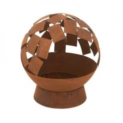 Jolipa Braséros Et Cheminées D'extérieur Braséro Boule En Acier Corten H 56 Cm