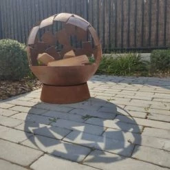 Jolipa Braséros Et Cheminées D'extérieur Braséro Boule En Acier Corten H 56 Cm -France Parasols Soldes 2022 brasero boule en acier corten h 56 cm 3