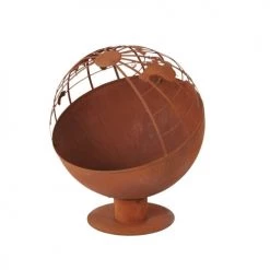 Maisons Du Monde Braséros Et Cheminées D'extérieur Brasero Carte Du Monde En Métal Découpé Coloris Rouille