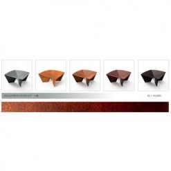 Movelar Braséros Et Cheminées D'extérieur Brasero En Acier Corten L65 X L65 X H31 Cm -France Parasols Soldes 2022 brasero en acier corten l65 x l65 x h31 cm 3