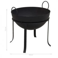 Aubry Gaspard Braséros Et Cheminées D'extérieur Braséro En Métal Laqué Noir -France Parasols Soldes 2022 brasero en metal laque noir 3