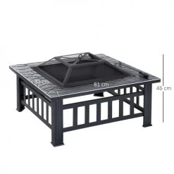 Outsunny Braséros Et Cheminées D'extérieur Brasero Grille à Charbon Couvercle Tisonnier Métal Noir -France Parasols Soldes 2022 brasero grille a charbon couvercle tisonnier metal noir 2