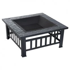 Outsunny Braséros Et Cheminées D'extérieur Brasero Grille à Charbon Couvercle Tisonnier Métal Noir -France Parasols Soldes 2022 brasero grille a charbon couvercle tisonnier metal noir 4