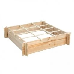 Oviala Rangements Extérieur Carré Potager 12 Cases En Bois -France Parasols Soldes 2022 carre potager 12 cases en bois 2