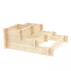 Oviala Rangements Extérieur Carré Potager 5 Cases En Bois -France Parasols Soldes 2022 carre potager 5 cases en bois 3